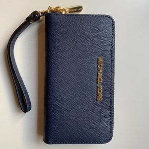 Michael Kors Navy Leather Wallet - Excellent Condition